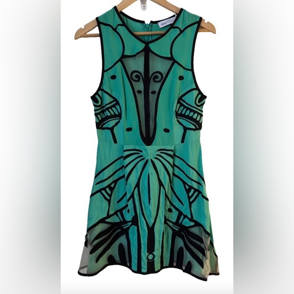 Alice McCall Zen grn & blk Dress SZ 6 Holiday New Year’s Eve Party
